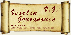 Veselin Gavranović vizit kartica